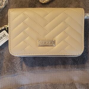 Bebe Beige Quilted Crossbody Bag